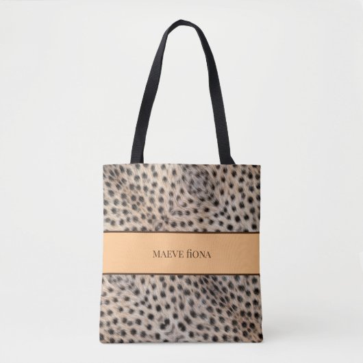 Tote Bag Chic Cheetah Personnalisé (Devant)
