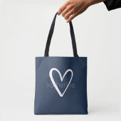 Tote Bag Chic Coeur Marine Bleu Personnalisé
