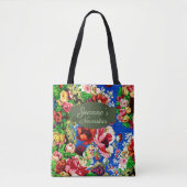 Tote Bag Chic Coloré Antique Sage Vert Nom (Devant)
