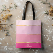 Tote Bag chic féminin moderne or rose Nom