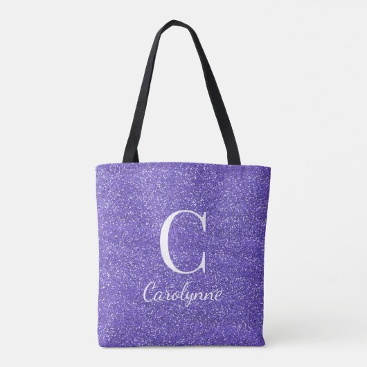 Tote Bag Chic Fille violet Parties scintillant Monogramme (Dos)