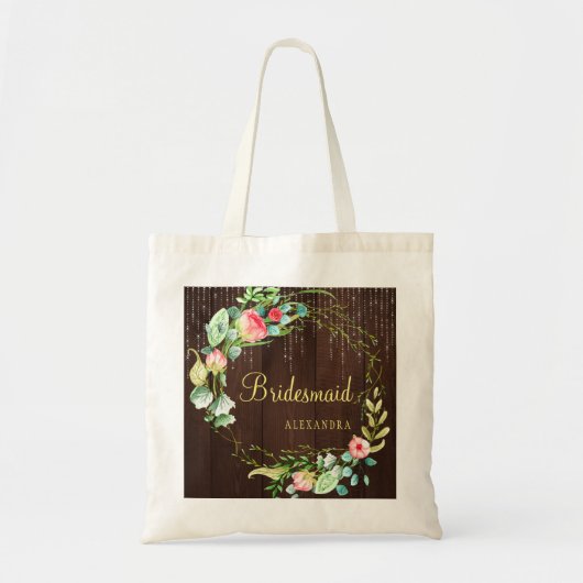 Tote Bag Chic floral rustique mariage bridesmaid (Devant)