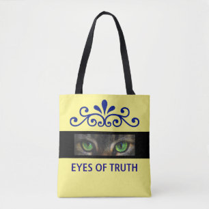 Tote Bag Chic floral vector yeux de chat personnalisés sur
