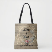Tote Bag Chic Floral Wreath Rustique Mariage Fourre-tout (Devant)