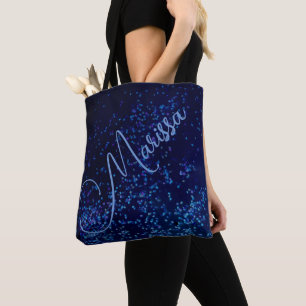 Tote Bag Chic Fun Personnalisé Blue Confetti Fourre-tout