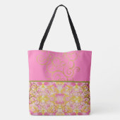 Tote Bag Chic fun rose et vert (Dos)