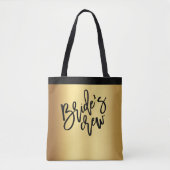 Tote Bag Chic Gold Black Script Bride's Crew Mariage (Devant)