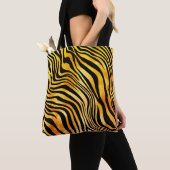 Tote Bag Chic Golden Orange Black Tiger Poster de animal (De près)