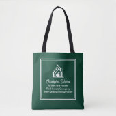 Tote Bag Chic Green Real Estate Company Customized Realtor (Devant)
