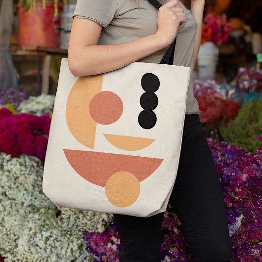 Tote Bag Chic Hip Abstrait Red Sun Black Moon Fusion Art