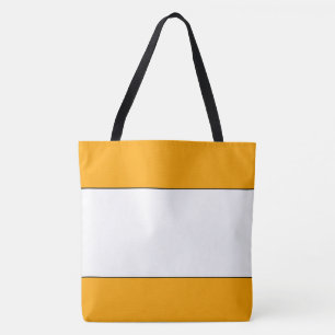 Tote Bag Chic jaune doré orange blanc rayé
