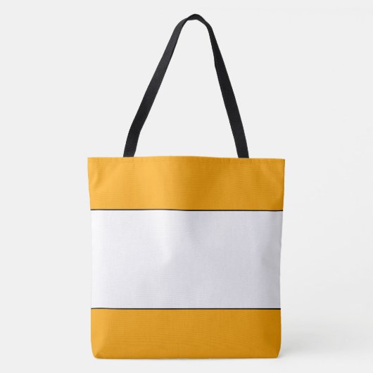 Tote Bag Chic jaune doré orange blanc rayé (Devant)
