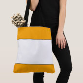 Tote Bag Chic jaune doré orange blanc rayé (De près)