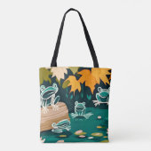 Tote Bag Chic ligne de boeuf art grenouilles vectorielles a (Dos)