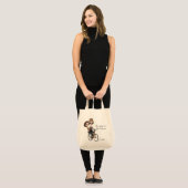 Tote Bag Chic Maman/Fille à vélo Dessin ‘Maman Cool’ (Devant (modèle))