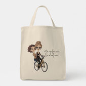 Tote Bag Chic Maman/Fille à vélo Dessin ‘Maman Cool’ (Dos)
