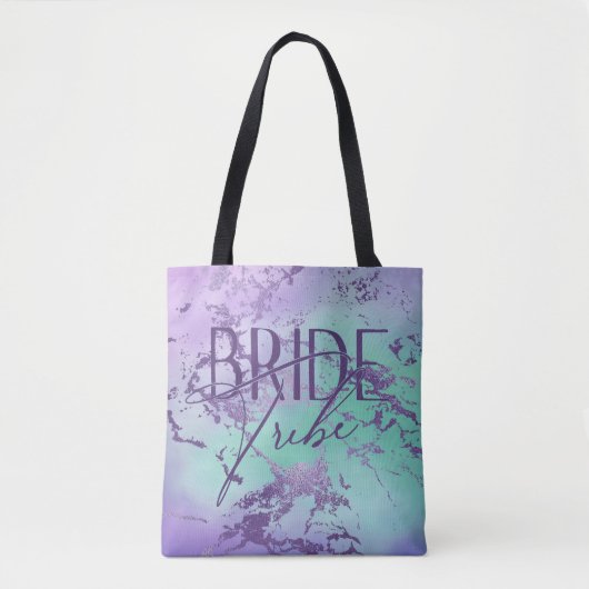 Tote Bag Chic Marble | Lavande Violet et Menthe Tribu de Ma (Devant)