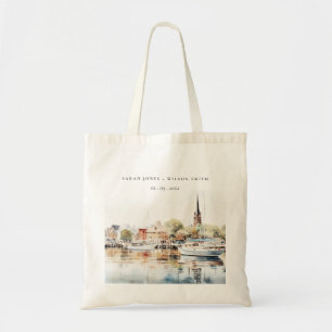Tote Bag Chic Mariage d'aquarelle Annapolis Maryland