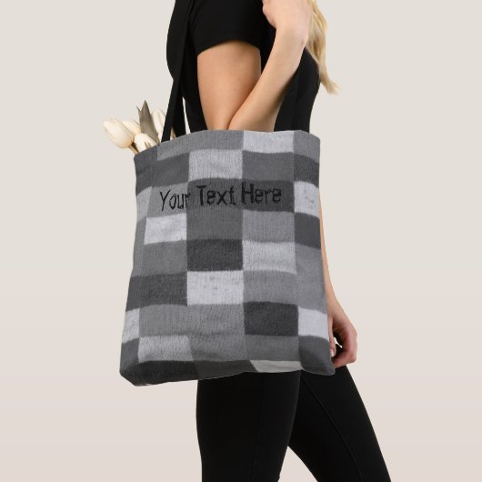 Tote Bag chic minable de patchwork tricoté rétro par style (De près)
