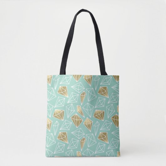 Tote Bag Chic Mint Gold Diamants Noël (Devant)