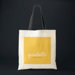 Tote Bag Chic Mustard Jaune Simple Bold Nom du script<br><div class="desc">Chic Mustard Jaune Simple Bold Script Nom Sac fourre-tout</div>