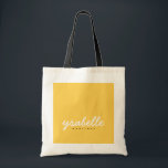 Tote Bag Chic Mustard Jaune Simple Bold Nom du script<br><div class="desc">Chic Mustard Jaune Simple Bold Script Nom Sac fourre-tout</div>