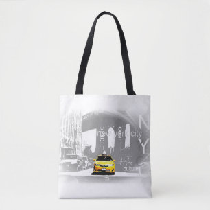 Tote Bag Chic New York City Nyc Brooklyn Bridge Taxi jaune