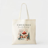 Tote Bag Chic Noël hiver Bois Champignons (Devant)