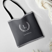 Tote Bag Chic noir et blanc élégant Monogramme moderne init