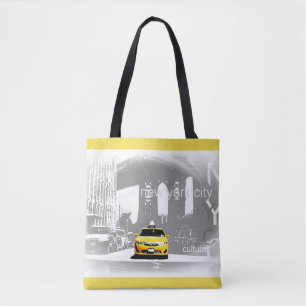 Tote Bag Chic Nyc New York City Brooklyn Bridge Taxi jaune