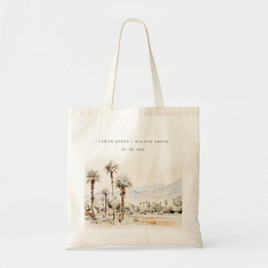 Tote Bag Chic Palm Springs California Mariage paysager (Devant)