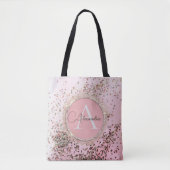 Tote Bag Chic personnalisé rose Confetti Pailleté    (Devant)