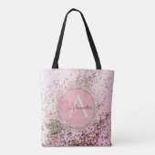 Tote Bag Chic personnalisé rose Confetti Pailleté    (Dos)