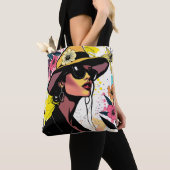Tote Bag Chic Pop Floral Duet (De près)