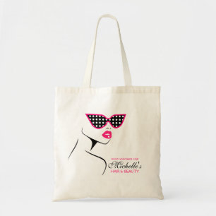 Tote Bag Chic Retro Pink Polka Dot Lunettes de soleil Beaut
