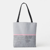 Tote Bag Chic Rose Bow Girl Parisienne Ephémère et nom (Dos)