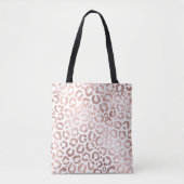 Tote Bag Chic Rose Gold Leopard Cheetah Poster de animal (Devant)