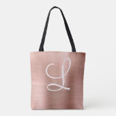 Tote Bag Chic Rose or brossé métal rose Monogramme (Dos)