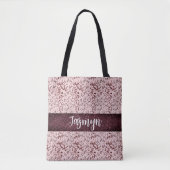 Tote Bag Chic rose rose brillant MarbrePersonnalisé (Devant)