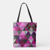 Tote Bag Chic rose violet gris géométrique (Dos)