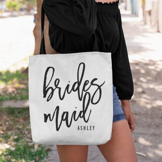Tote Bag Chic Script Personnalisé Bridesmaid