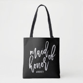 Tote Bag Chic Script Personnalisé Maid of Honor (Devant)