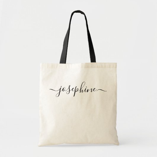 Tote Bag Chic Simple Nom Script Personnalisé (Devant)