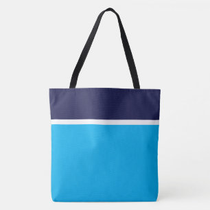 Tote Bag Chic Sport Navy Top Blanc Rayures Sur Fond Bleu Ci