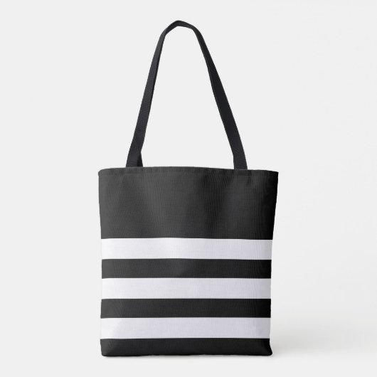 Tote Bag Chic Stripes noir blanc Monogramme (Dos)