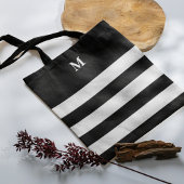 Tote Bag Chic Stripes noir blanc Monogramme