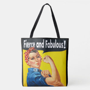 Tote Bag Chic tendance Fierce et Fabulous Rosie le Riveter