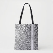 Tote Bag Chic tendance Grey Cheetah Poster de animal Monogr (Devant)