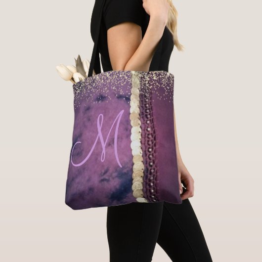 Tote Bag Chic Tie Dye Monogramme Gypsy Scarf (De près)