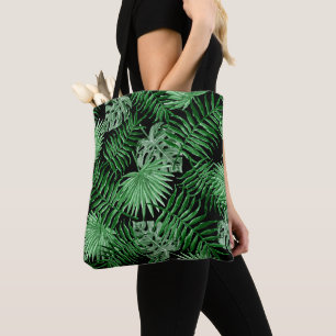 Tote Bag Chic Tropical Green Palm Tree Feuille Art d'été